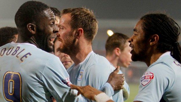 Sky Blues scorers at Fleetwood, Frank Nouble and Dominic Samuel