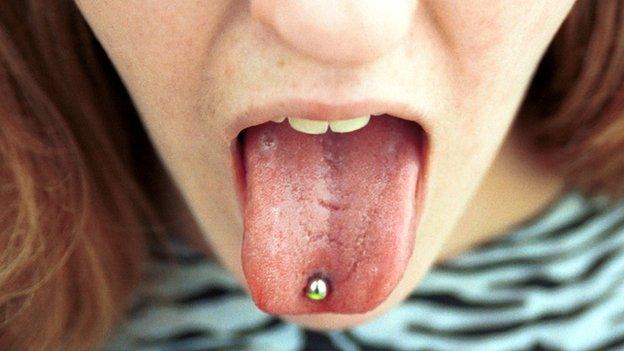 Tongue piercing