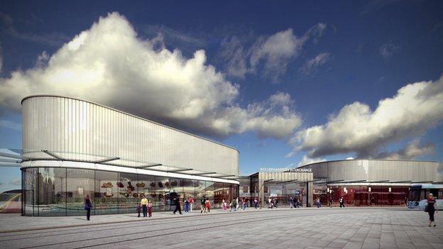 Artist's impression of redeveloped Wolverhampton station