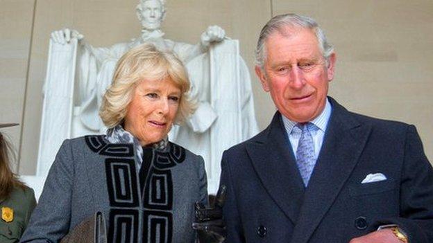 Prince Charles and the Duchess of Cornwall at the Lincoln memoria