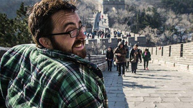 James on the Great Wall of China