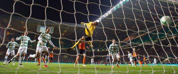 Jason Denayer gets his head to Anthony Stokes cross to make it 1-0.