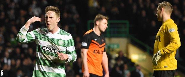 Kris Commons scored in between goals from Leigh Griffiths and Virgil Van Dijk.