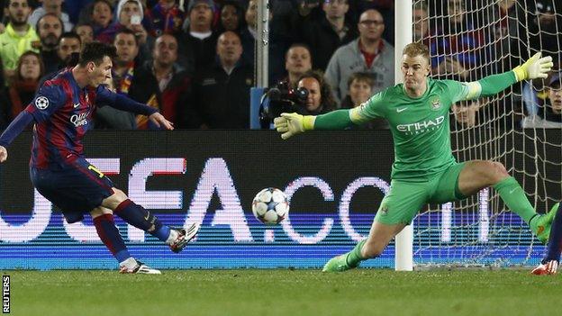 Joe Hart thwarts Messi