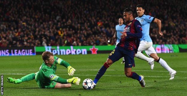 Neymar was also denied by Hart