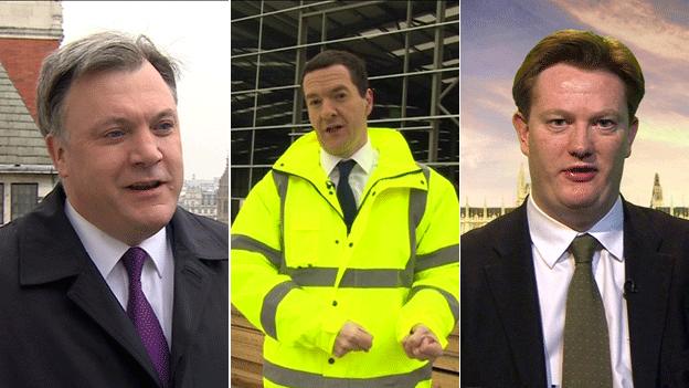 Composite picture of Ed Balls, George Osborne and Danny Alexander