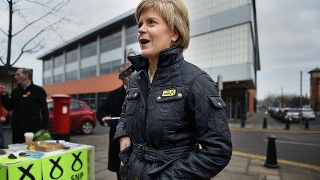 Nicola Sturgeon out campaigning for the SNP