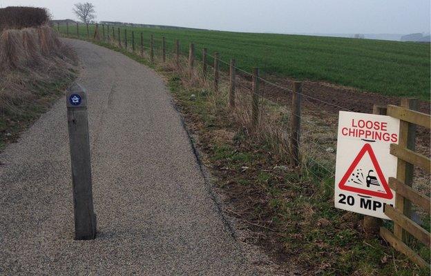 Route 1 cycle path between Alnmouth and Warkworth in Northumberland