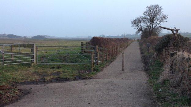 Route 1 cycle path between Alnmouth and Warkworth in Northumberland