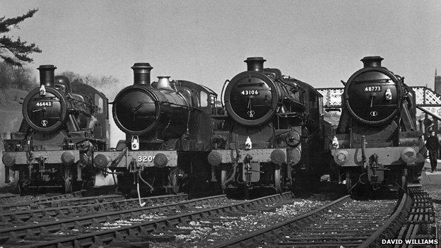 Locomotives at Bridgnorth station in 1969