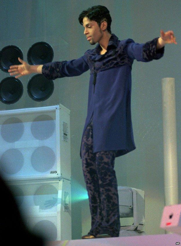 Prince in his Paisley studio