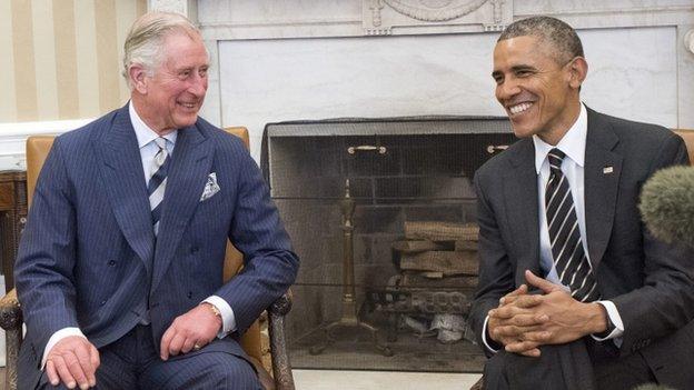 Prince Charles meeting Barack Obama