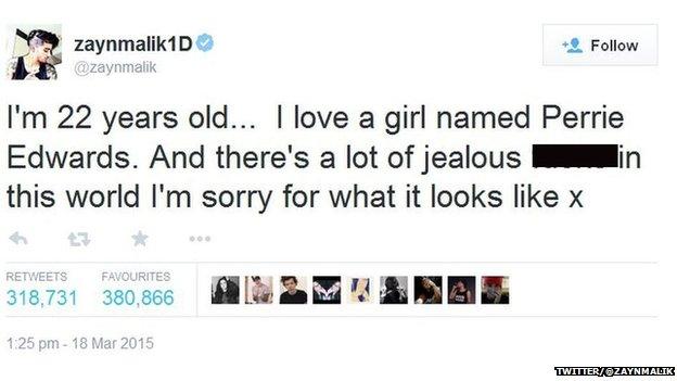 Zayn Malik tweet