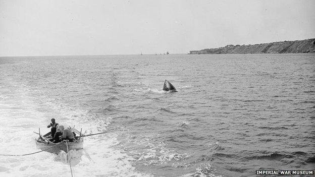 1919: A buoy marks the spot where the Goliath sank