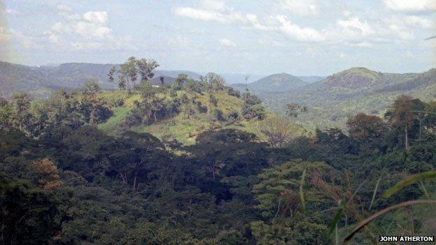 The wara-wara mountains in a photograph from 1967