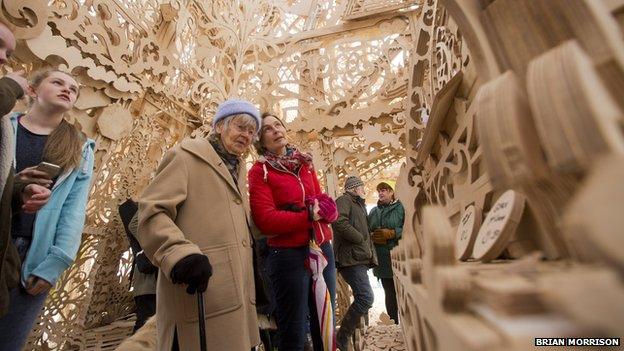 Visitors at the temple in Londonderry