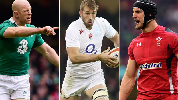 Paul O'Connell, Chris Robshaw and Sam Warburton