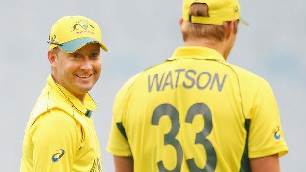 Australia captain Michael Clarke and all-rounder Shane Watson