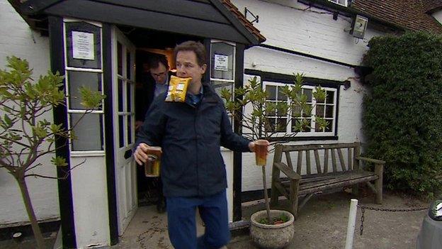 Nick Clegg at the pub