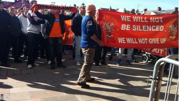 Blackpool fans protest