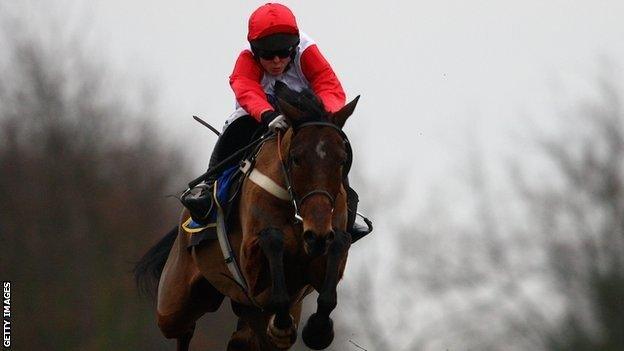 Carruthers winning the Hennessy Gold Cup at Newbury