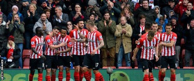 Southampton players celebrate