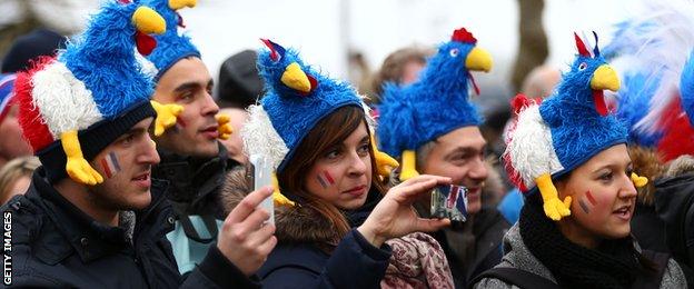 France fans at Twickenham