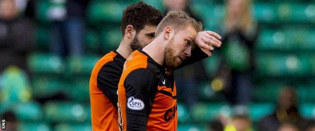 Dundee United players Nadir Ciftci and Henri Anier