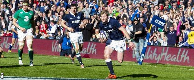 Finn Russell scored a first-half try for Scotland