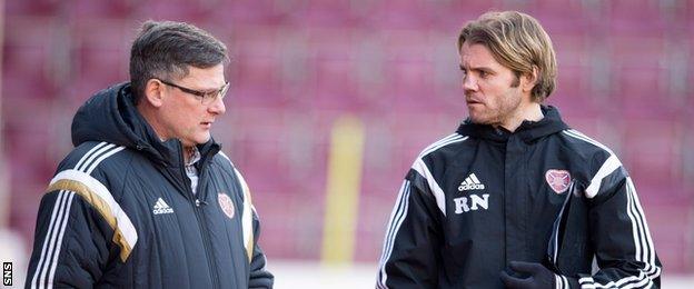 Craig Levein (left) took responsibility for the appointment of head coach Robbie Neilson