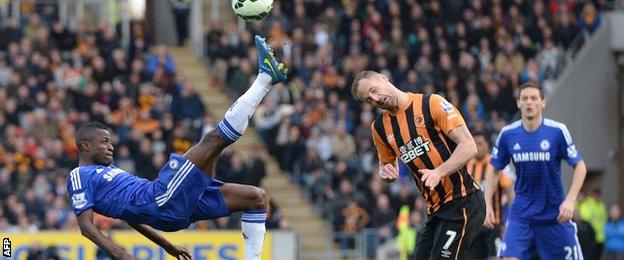 Chelsea's Ramires and Hull City's David Meyler