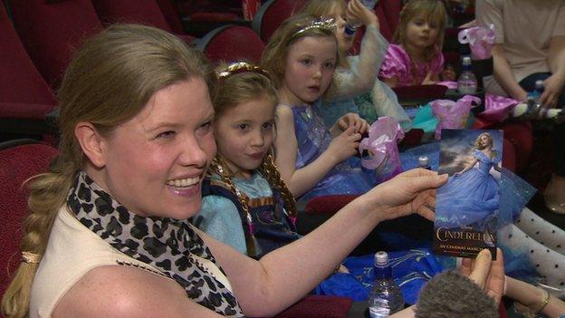 More than 360 people attended the Cinderella premiere in Belfast on Sunday afternoon, with many young film fans dressing up for the occasion