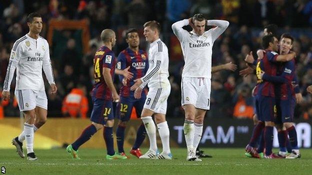 Dejected Real Madrid players