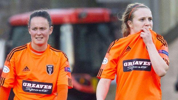 Glasgow's Abbi Grant and Fiona Brown were left disappointed by defeat against PSG