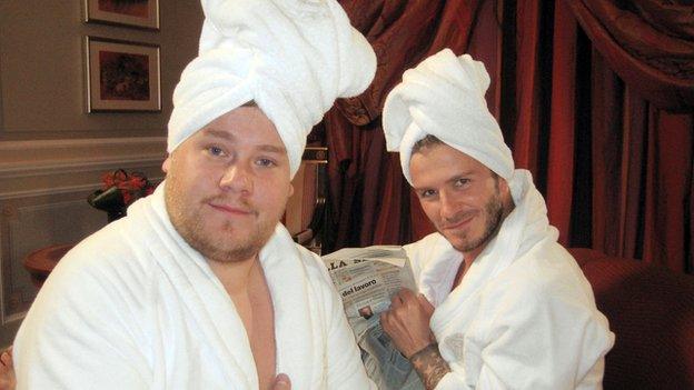 James Corden and David Beckham