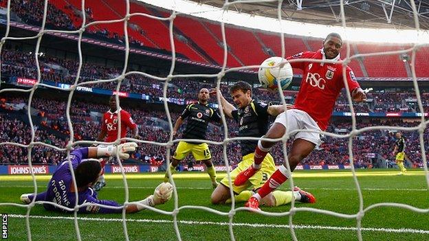 Walsall were finished off at Wembley by Mark Little's early second-half goal