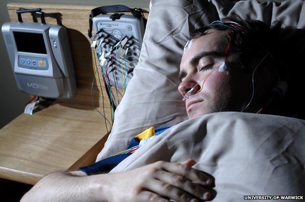 Man taking part in a sleep study