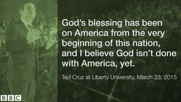 A quote from Ted Cruz's announcement speech.