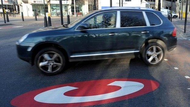 Congestion charge zone in London