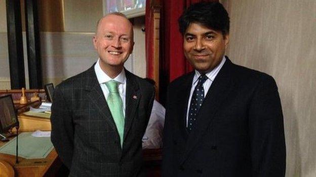 Afzal Amin with the BBC's Shaun Ley