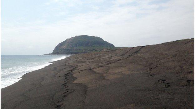 Mount Suribachi from Invasion Beach