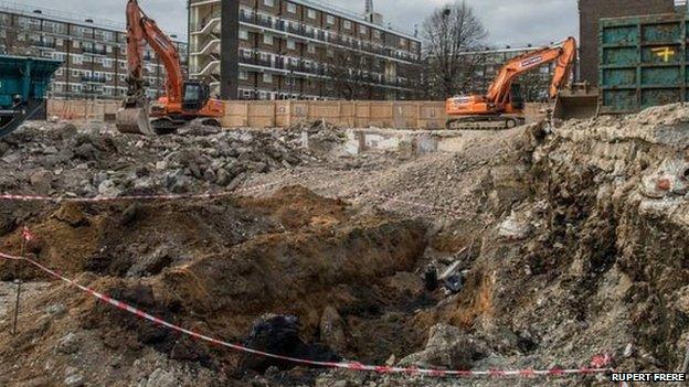 Building site where the bomb was found