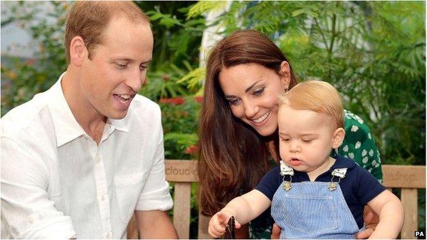 The Duke and Duchess of Cambridge with Prince George