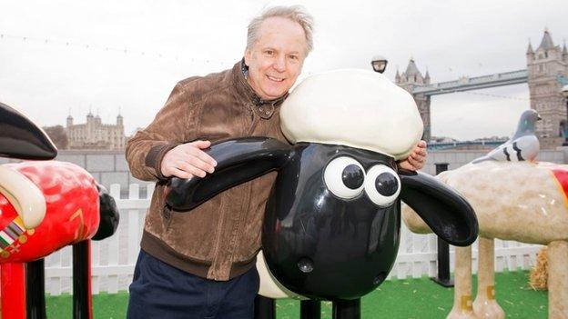 Nick Park with Shaun the Sheep model