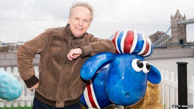 Nick Park with Shaun the Sheep model