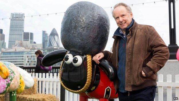 Nick Park with Shaun the Sheep model