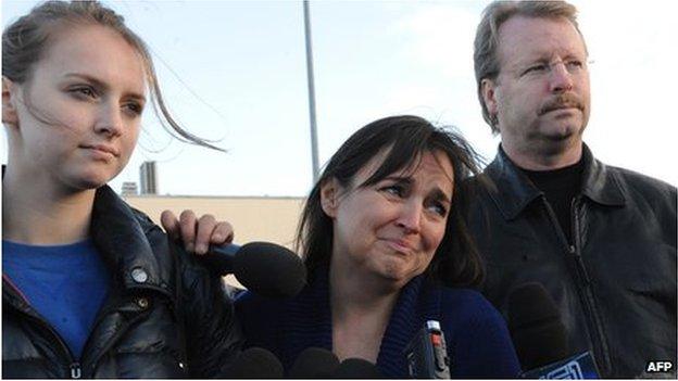 Amanda Knox's family after paying her a visit in prison in Perugia on 5 December 2009