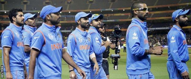 India walk off after beating Bangladesh in the quarter-finals