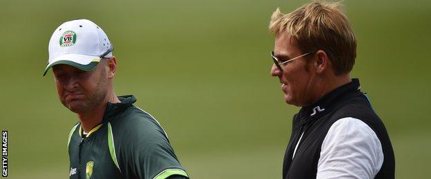 Australia captain Michael Clarke and former spinner Shane Warne