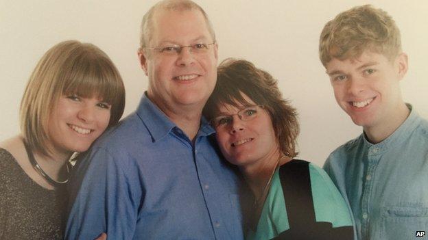 Martyn Matthews, with his daughter Jade, Martyn, wife Sharon and son Nathan.